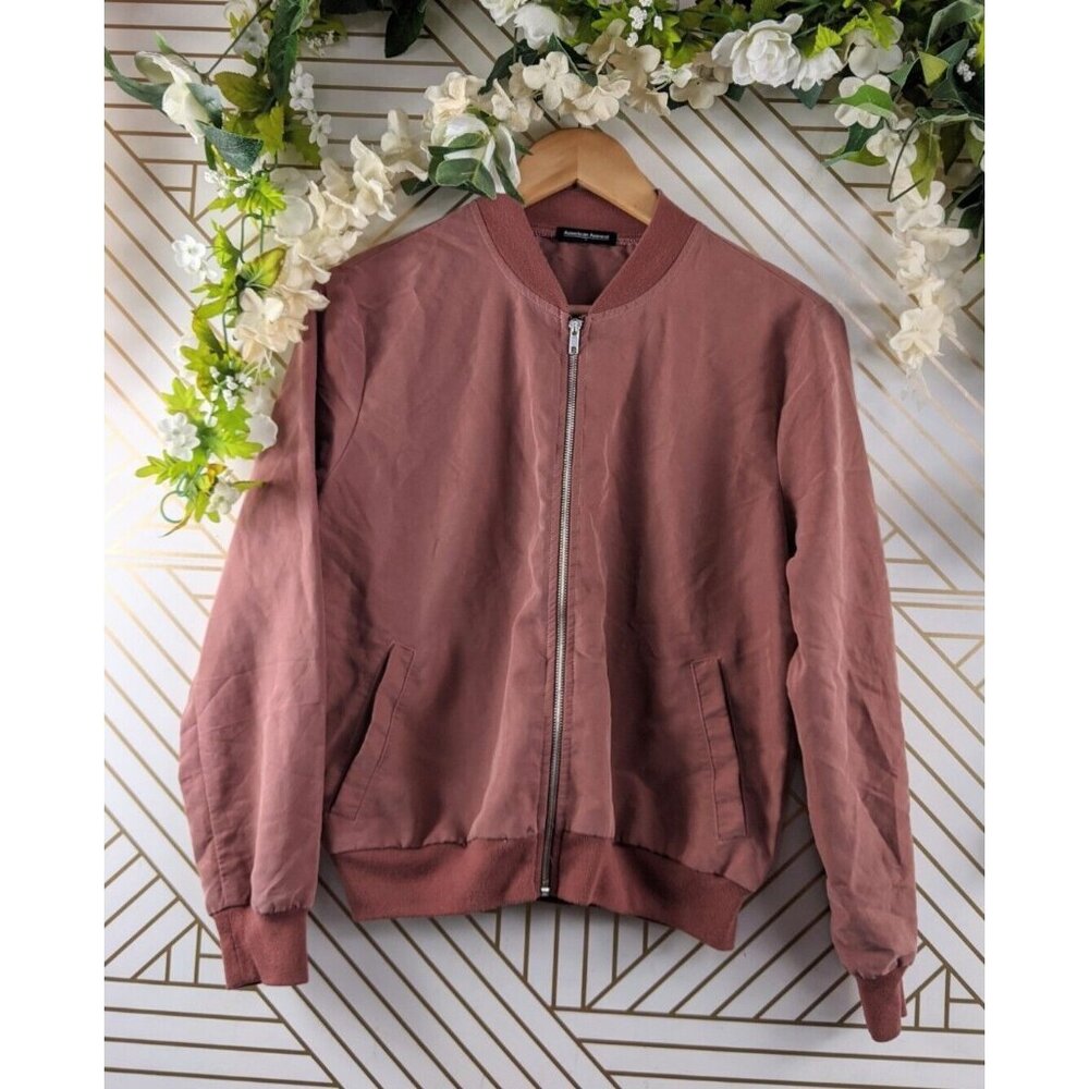 American Apparel Women's Zip Up Jacket Orange Size Large READ - Picture 1 of 8